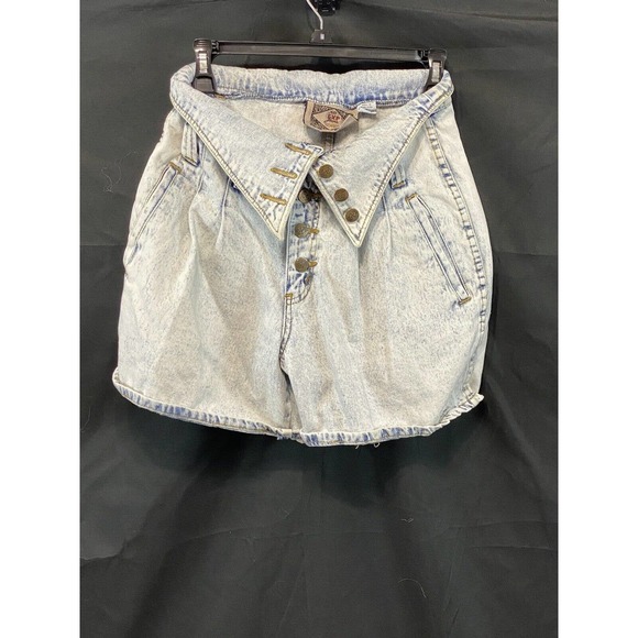 VINTAGE Acid Wash Jean Shorts W/ Front Buttons & Flap EXP Jeans Size 7